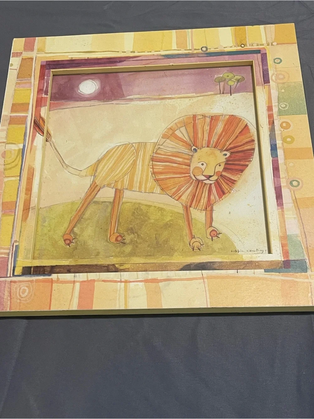 Z Gallerie Yellow Orange Pink Framed Nursery Animal Prints (Set of 2)